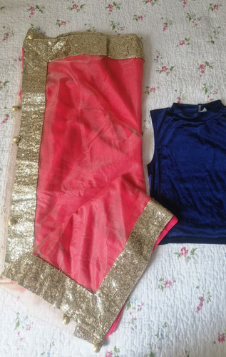 Beige pink net georgette - &,