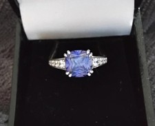 Diamonique by QVC Sterling Silver CZ Ring Size L (lot 10)
