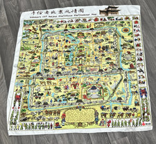 Painter's Old Beijing Flirtatious Expressions Map Silk Scarf or Wall Map  LMB4b