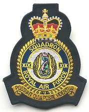 RAF No.19 Squadron Royal Air Force Embroidered Crest Badge Patch Official Crest