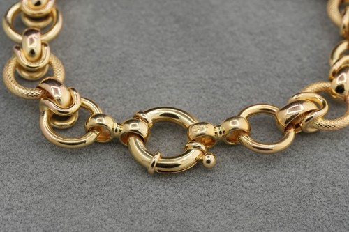 9ct gold textured - hoop, link