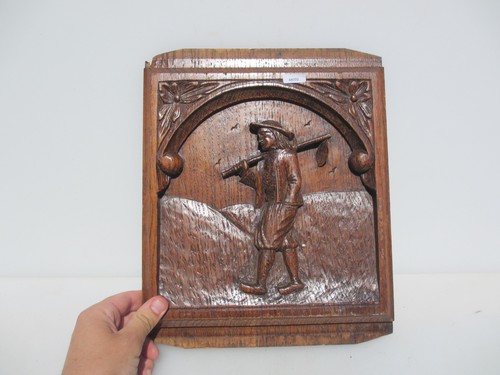Antique carved wooden panel - carved,