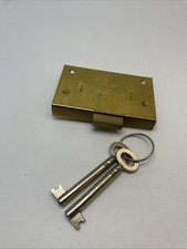 brass till lock 2 lever 3 inch 76mm no592 2 keys