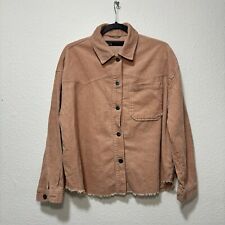 Zara Oversized Corduroy Shirt Jacket Size M Long Sleeves Pink Cord
