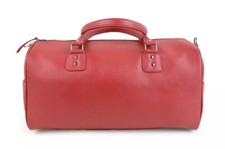 Red Genuine Leather Sports Bag