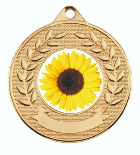 Sunflower metal medal red - metal,