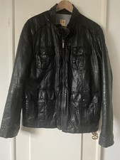 Hugo Boss Orange ,dark brown leather jacket ,UK size 50