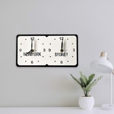 Two Time Zone Clocks & Desk Stand