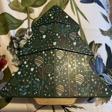 Sainsburys Christmas Biscuit Tin Box Tree Shape empty  