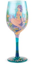 Lolita 'Miss Mermaid' Handpainted Wine glass 15oz With Gift Box Brand New