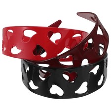  3pcs Wide Heart Shaped Headbands: Love Headband With Anti-Slip Teeth -