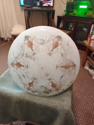 Antique brass glass shade - antique,