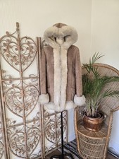 Vintage hood hooded suede