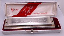 Vintage Harmonica Larry Adler Professional 16 Metal Chromatic In Original Box.