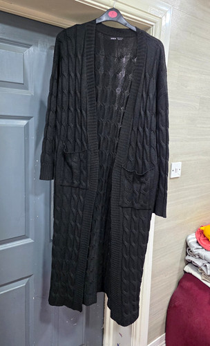 Shein black cable - black, cable-knit