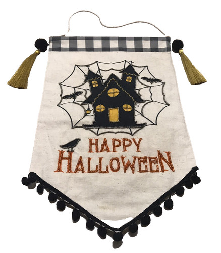 Happy halloween hanging banner - happy,