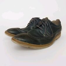 Clarks Gambeson Leather Brogue Shoes Navy Blue Wingtips I Size UK 9 US 10 EU 43