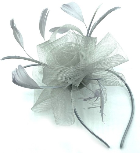 Grey fascinator for weddings - grey,