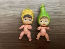 Vintage 1960s 1970s Sonny Angel Style Plastic Rubber  Fruit Head Doll 8 cm
