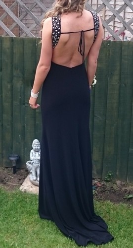 Black backless prom evening - backless,