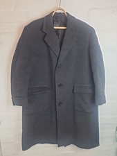 Vintage Jaeger London Pure Wool Crombie Coat 2XL 51" Chest Grey