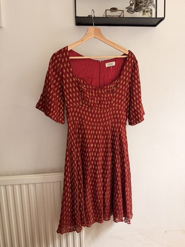 Toast red ikat silk blend - silk,
