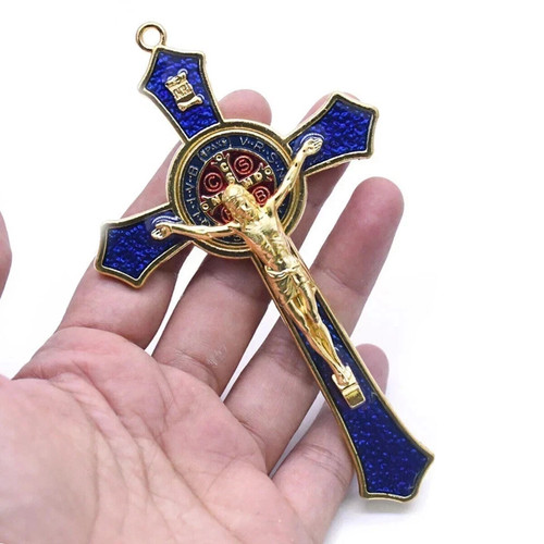 Vintage metal hand hold cross - vintage,