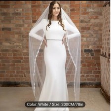 200cm White Leaf Lace Edge