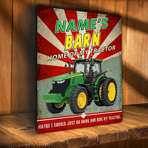 Personalised tractor farm barn - tractor,