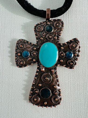 Huge vintage copper cross - vintage,