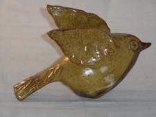 Sculptured Studio Pottery Stoneware Bird Figure Wings Up Potters Mark 13cm Long