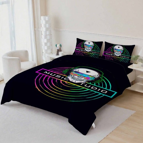 Skull theme quilt cover set - 3d,