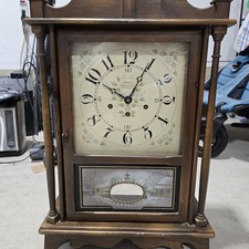 New England Pillar & Scroll Quarter Hour Westminster Chime Clock 8-Day, Key-wind