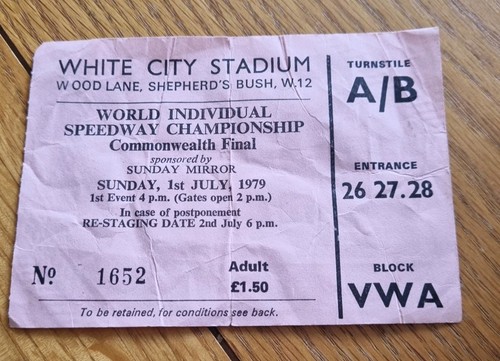 White city stadium ticket - white,