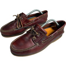Timberland Classic Boat Shoes Men’s UK 10 Rootbeer Brown Leather Deck Moccasins 