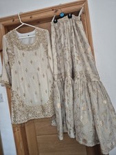 Ladies Nikah Indian Pakistani Wedding Bridesmaid Nikah Outfit Dress Gharara Eid