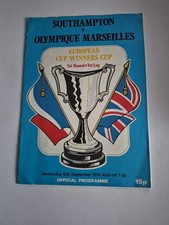 Southampton V Olympique Marseilles 15/9/1976 European Cup Winners Cup Programme