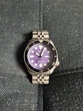 Seiko Men's Automatic Watch Mod Skx007 7s26 Purple Bead Blasted