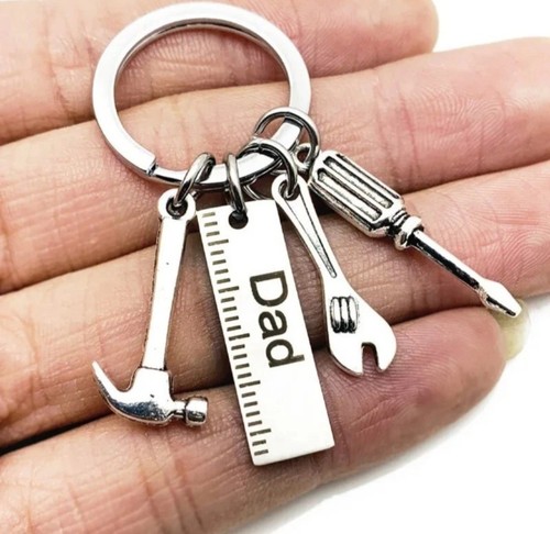 Dad tools keyring silver - tools, metal