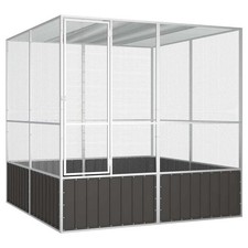 Bird Cage Galvanised Steel Aviary House Anthracite/Grey Multi Sizes vidaXL