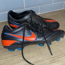 Nike Total 90 Laser III T90 FG Football Boots 9 Black & Orange 2012 Molded Studs