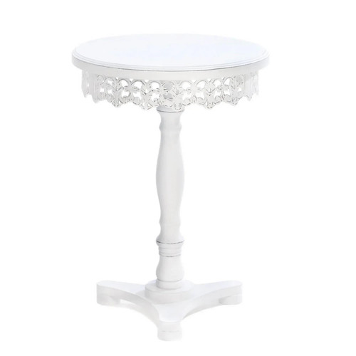 White flourish pedestal table - flourish,