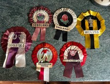 6 X Vintage Football Rosettes 