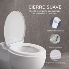 CUQOO Oval Toilet Seat with Quick Release Hinges Adjustable White
