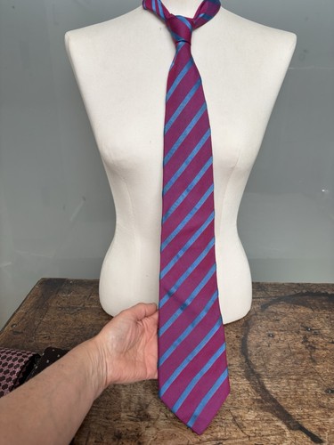 Thomas pink silk tie - pink, blue