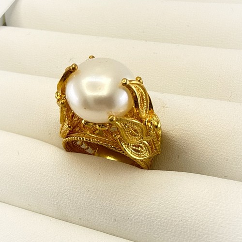 Jtv ring pearl sterling - pearl, silver
