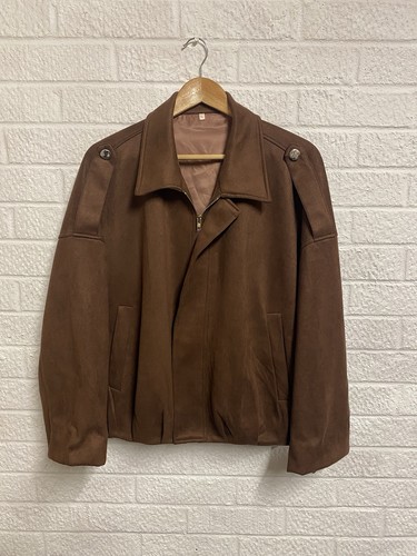 Brown suede like jacket size - , l