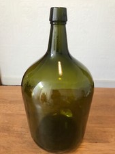 Demijohn Bottle Olive Green Glass BA Antique 14" Rare