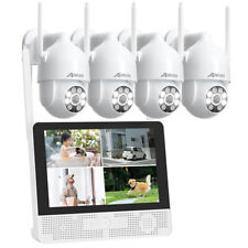 ANRAN 5MP Wireless CCTV System Outdoor Wifi Audio Security Camera PTZ 12"Monitor