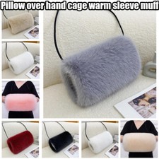 Women Hand Faux Fur Winter Muff Fluffy Wedding Bridal Gloves Warmer Accessory `